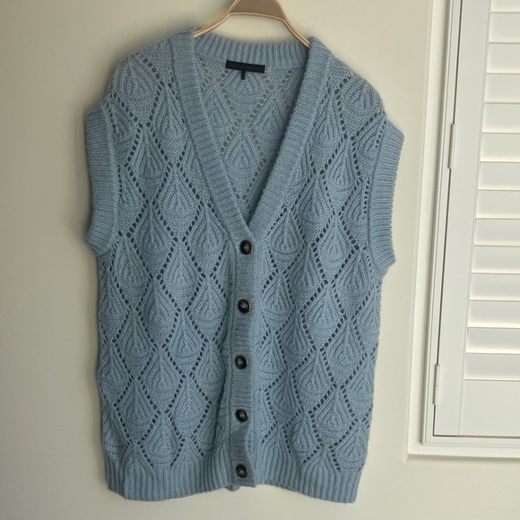 Karen by Simonsen Sweaters - KAREN BY SIMONSEN CruzKB Knit Vest Acrylic/Wool/Alpaca Light Blue Women’s L